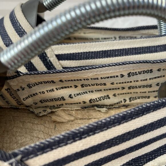 Soludos Striped Canvas Spadrilles Flat Shoes nautical canvas size EU 39/US 9 - Picture 6 of 8
